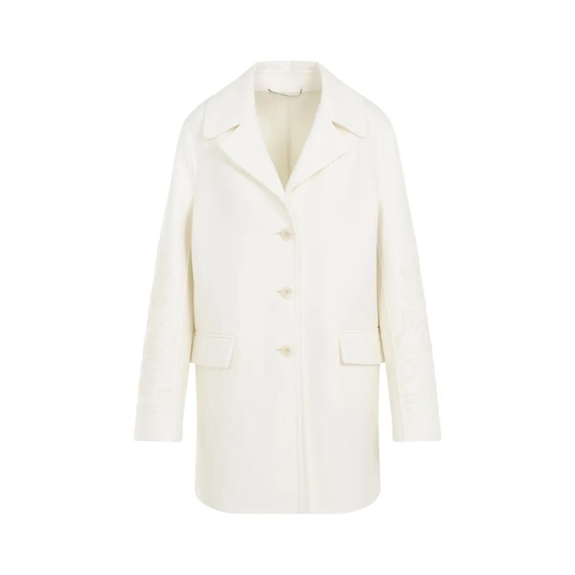 Ermanno Scervino - White Virgin Wool Coat - Größe 42 - weiß