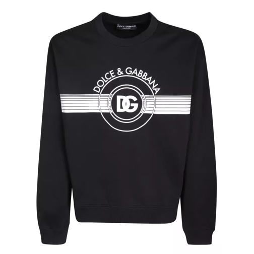 Dolce&Gabbana Round-Neck Cotton Sweatshirt With Logo Black 