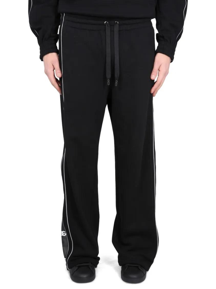Thumbnail - Dolce&Gabbana - Jogging Pants With Logo Bands - Größe 48 - schwarz