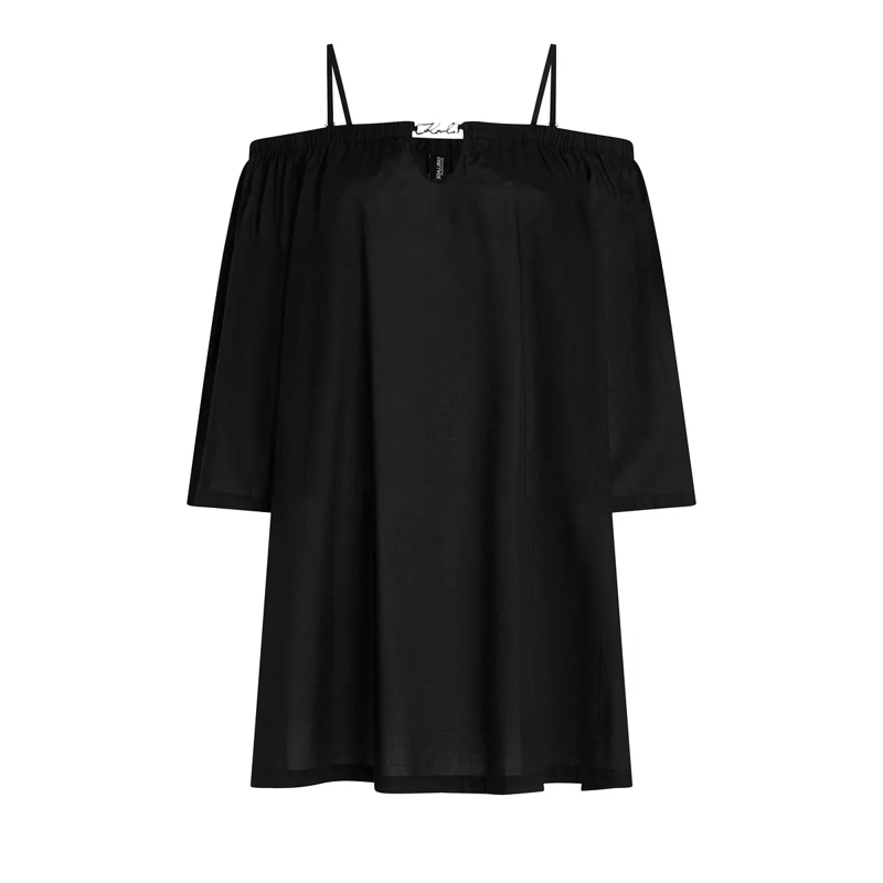 Karl Lagerfeld Kleid K/SIGNATURE SCHULTERFREIES STRANDKLEID schwarz