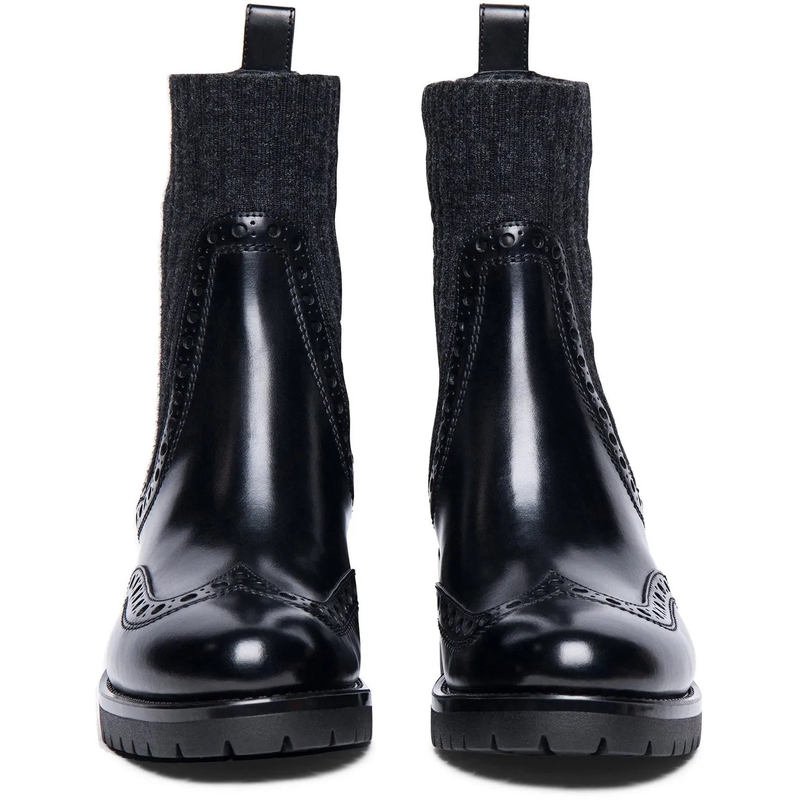 Santoni Stiefel Ankle Boot With Sock Detail Black(Image 5)