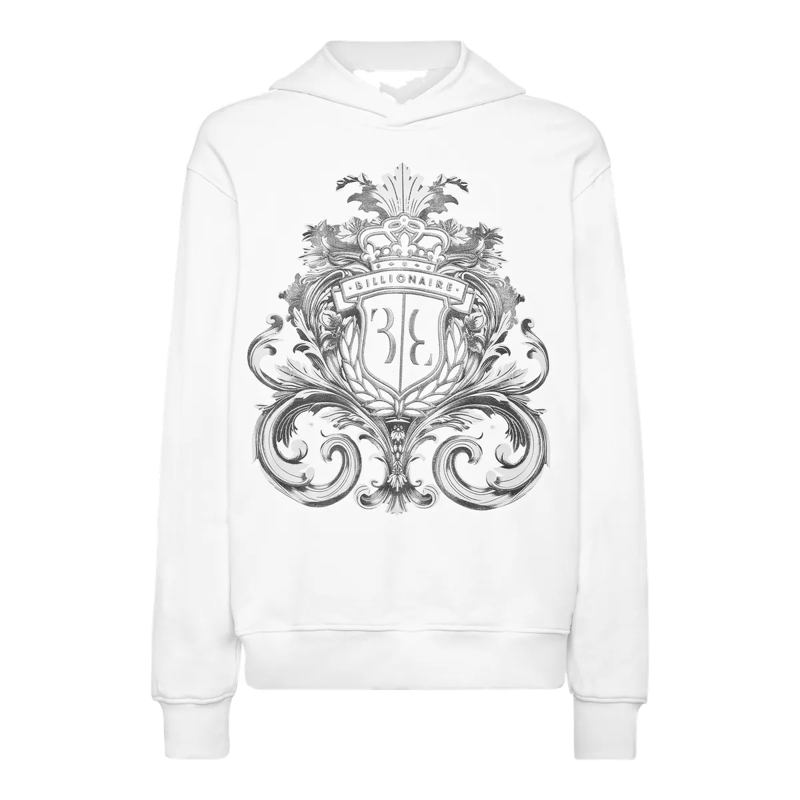 BILLIONAIRE Top Hoodie Baroque weiss