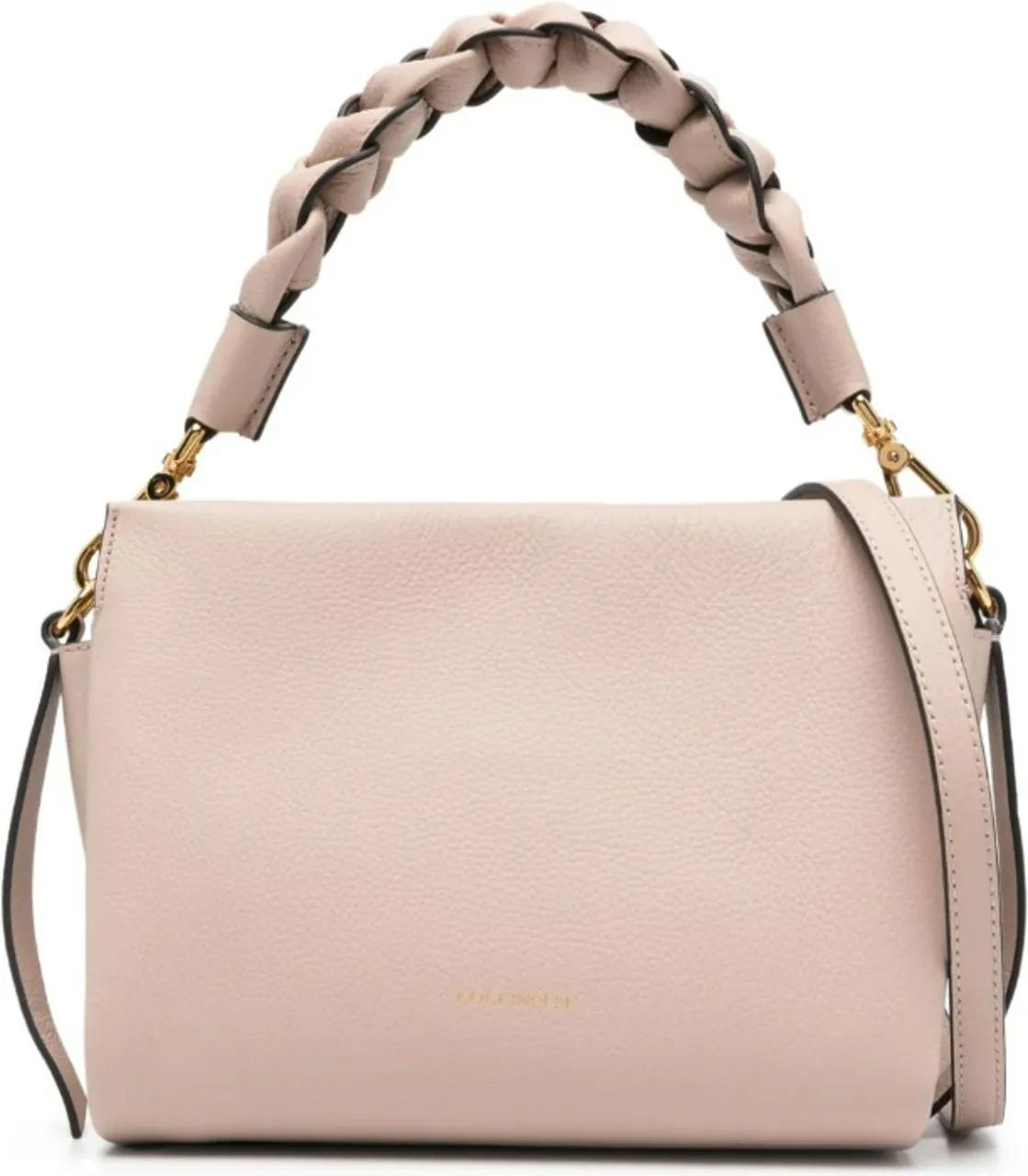 Coccinelle Omzetbare leren tas met gevlochten handvatten Pink Dames