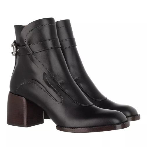 Chloé Ankle Boots Calf Leather Black Stivaletto alla caviglia