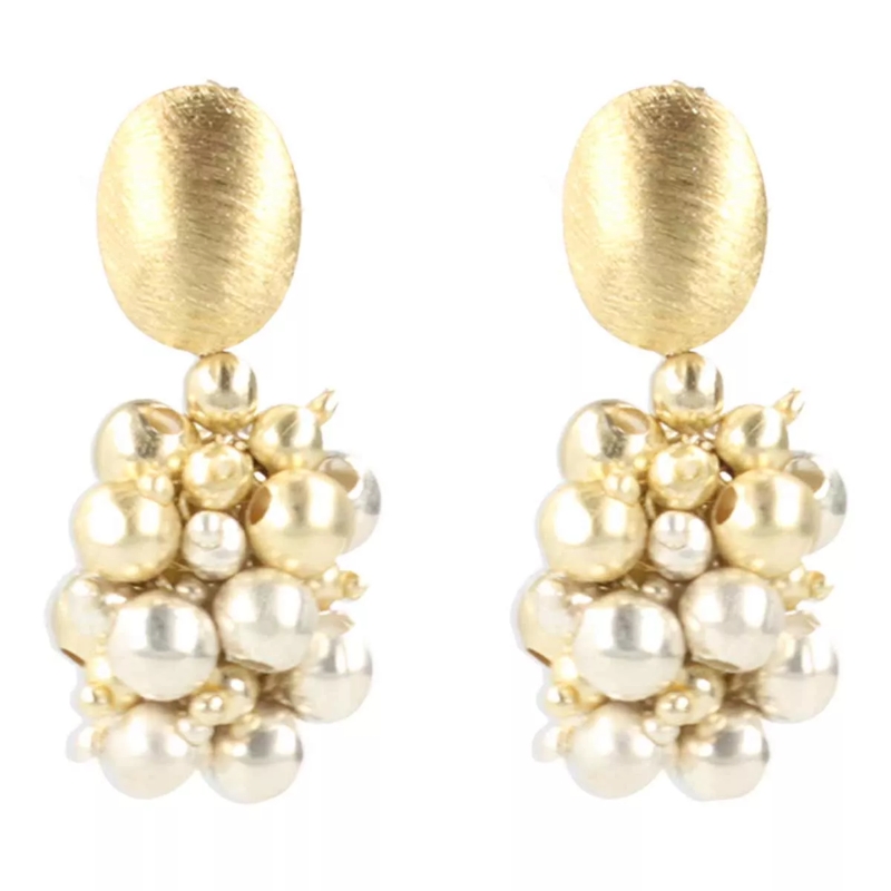 LOTT.gioielli Ohrhänger CE GB Cone S Irregluar Double Stones Silver/Gold