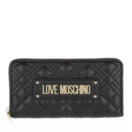 Love Moschino Portafogli Quilted Nappa Pu  Nero Zip-Around Wallet