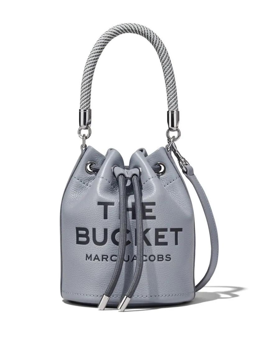 Marc Jacobs Beuteltasche - Gray Leather Bucket Bag - Gr. unisize - in Grau - für Damen