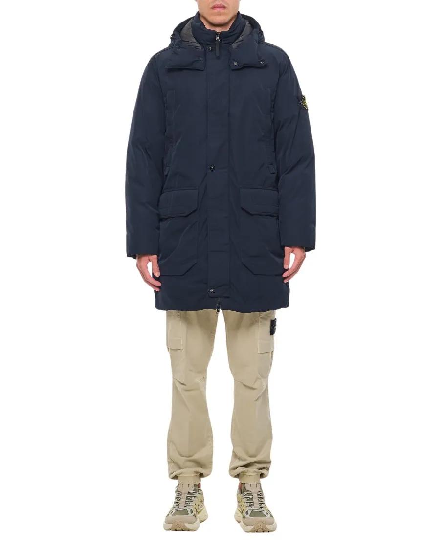 Stone Island - Parka Micro Twill - Größe L - blau