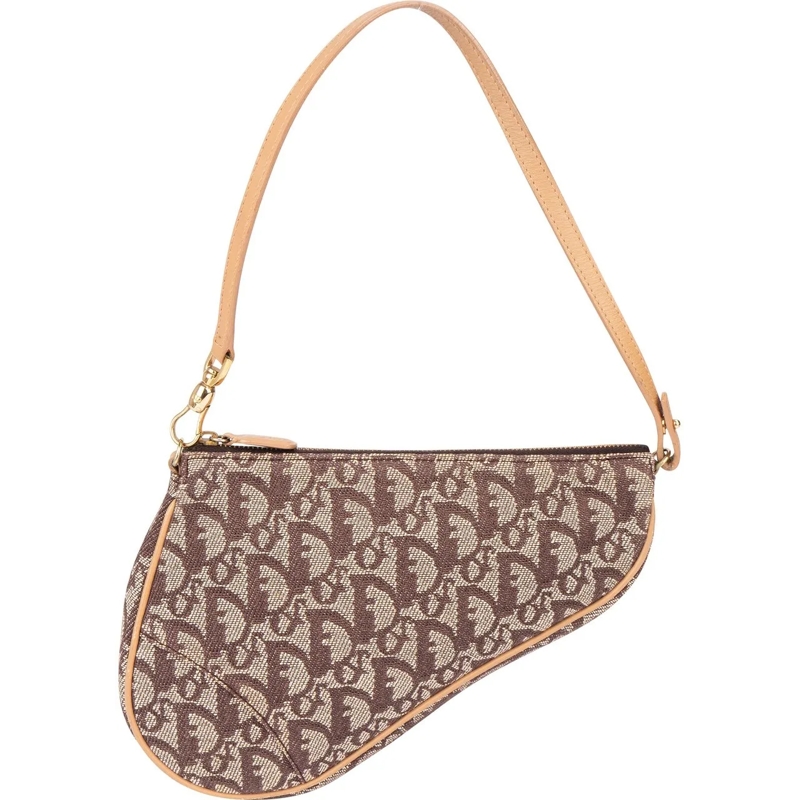 Christian Dior Schultertasche Christian Dior Trotter Monogram Mini Saddle Handba braun