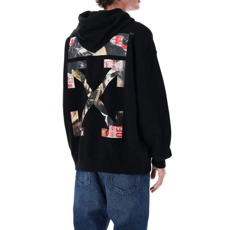 Off-White  Paint Arrow Skate Hoodie Black
