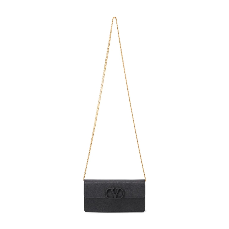Valentino Garavani Crossbody Bag Portemonnaie aus Leder schwarz