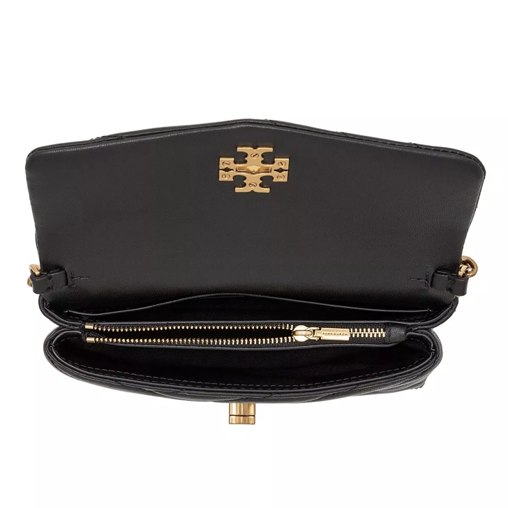 Tory Burch Kira Chevron Leather Wallet-On-Chain Black