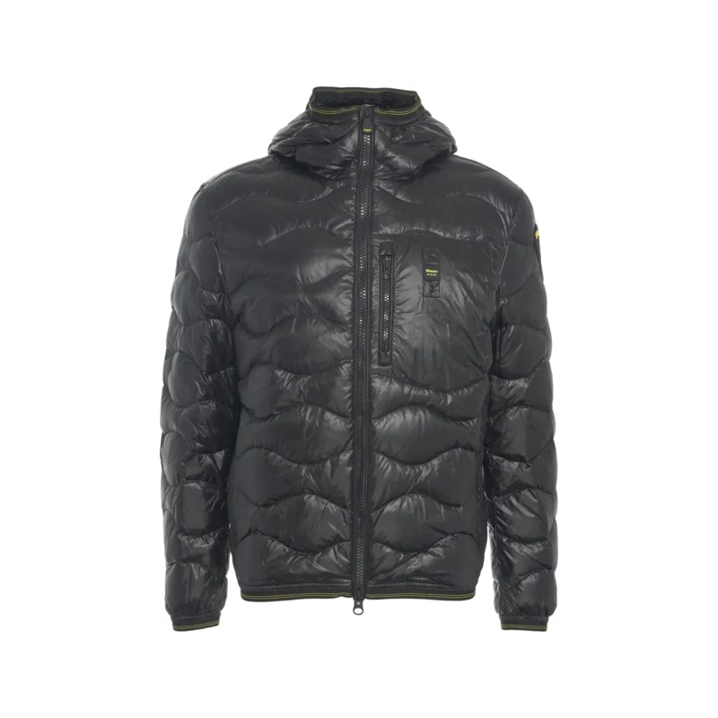 Blauer Donsjas Quilted Jacket With Hood And Double-Slider Zipper Black