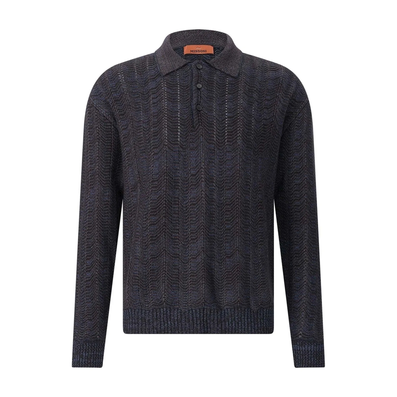 Missoni Poloshirt Pullover aus Wollmix blau