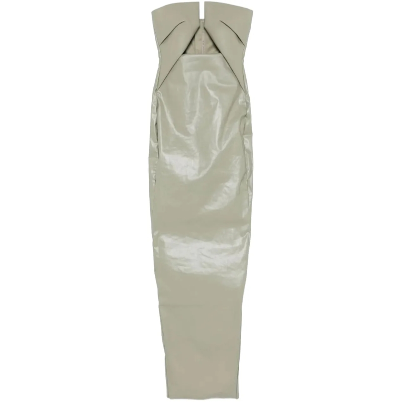 Rick Owens Midikleid Denim Prong Gown Celadon grün