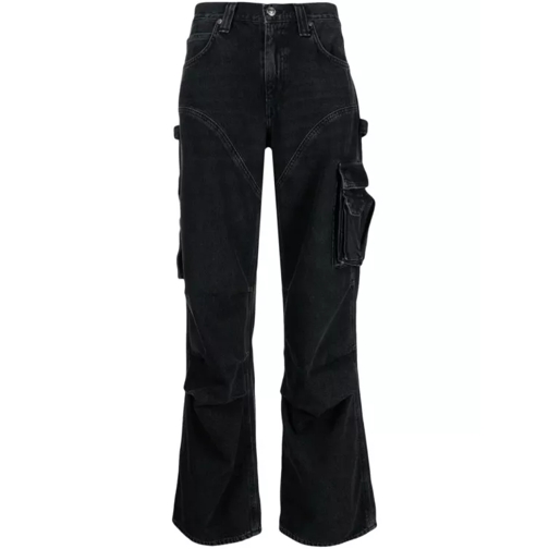 Agolde  Black Cotton Blend Denim Jeans Black