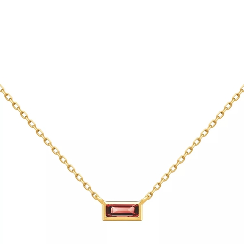 Indygo Seoul Necklace with Color Stone Yellow Gold Korte Halsketting