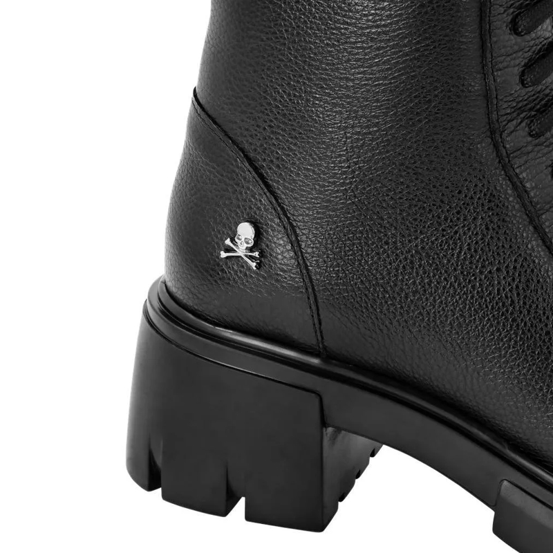 Philipp Plein Stiefeletten Stiefel Niedrig Flach schwarz