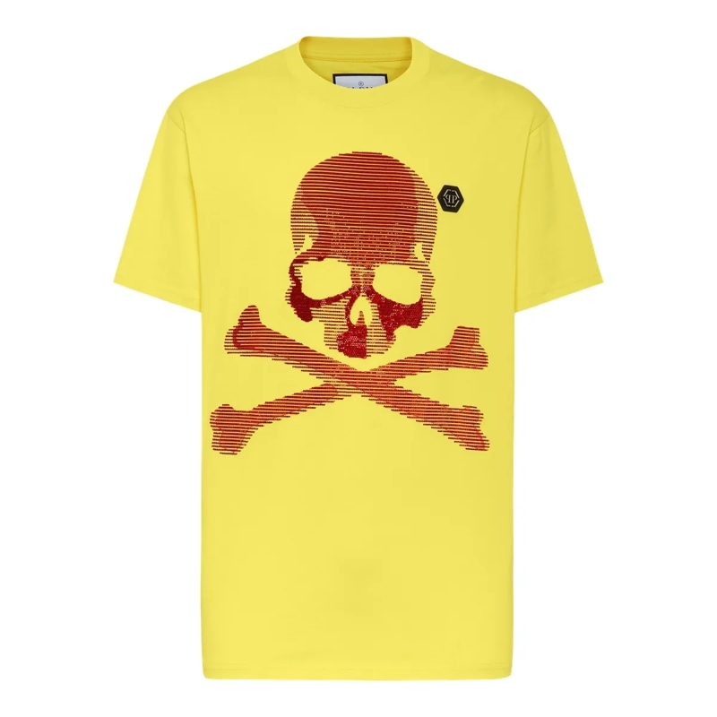 Philipp Plein T-Shirt T-Shirt Skull&Bones gelb
