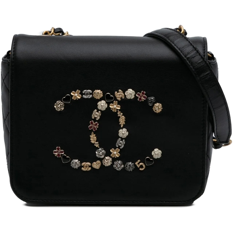 Chanel Sac à bandoulière Lambskin Lucky Charms Flap Crossbody schwarz