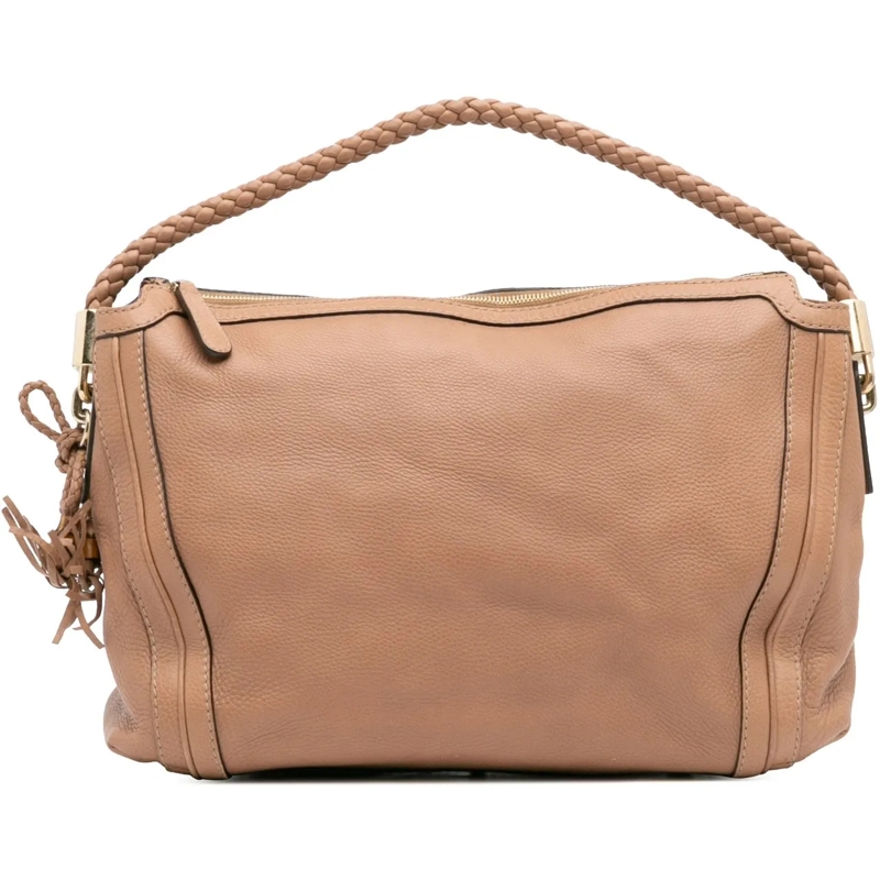 Gucci Schultertasche Medium Pebbled Calfskin Bella Shoulder Bag braun