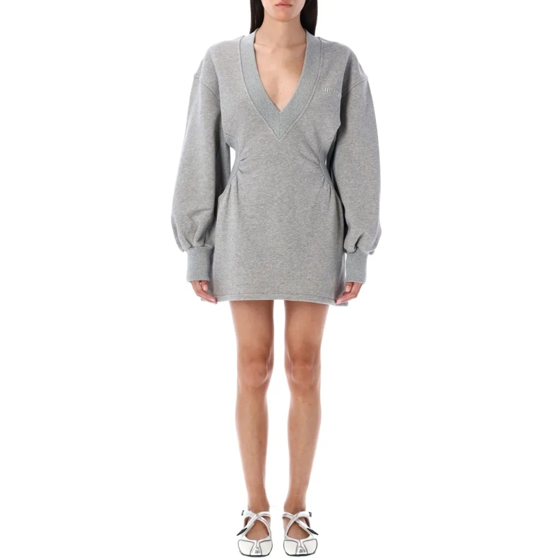The Attico Mini-jurk Fleece Mini Dress Grey