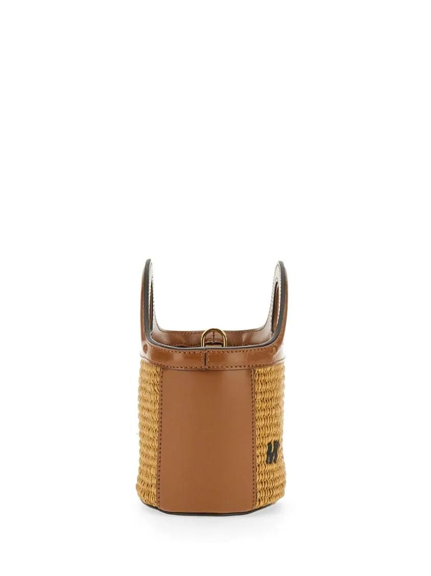 Marni Shoppers & Totes Tropicalia Micro Bag With Woven Texture in beige