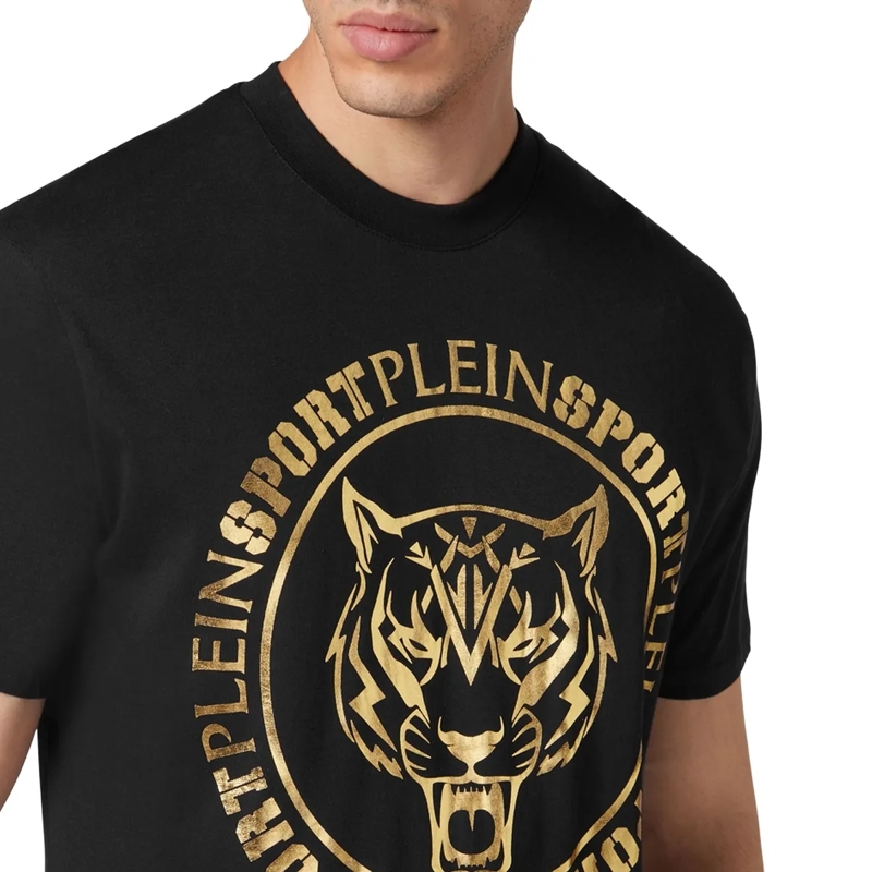 Plein Sport T-Shirt T-Shirt Rundhalsausschnitt Tiger schwarz(Image 4)