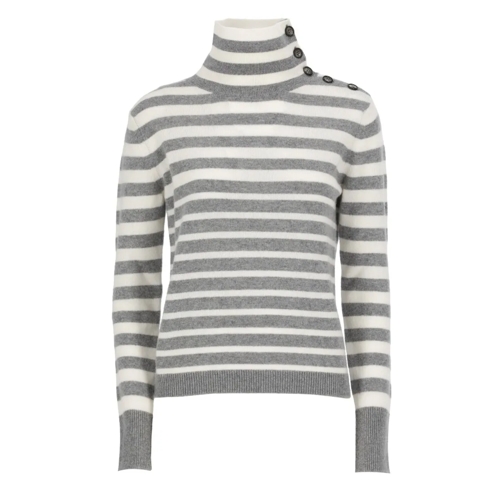 Vanise Trui met col Grey Cashmere Sweater Grey