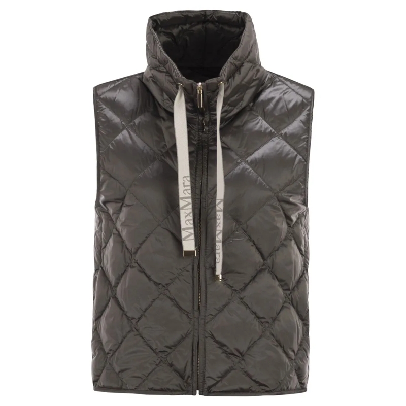 Max Mara  Tegic - Drip-Proof Canvas Padded Waistcoat Grey