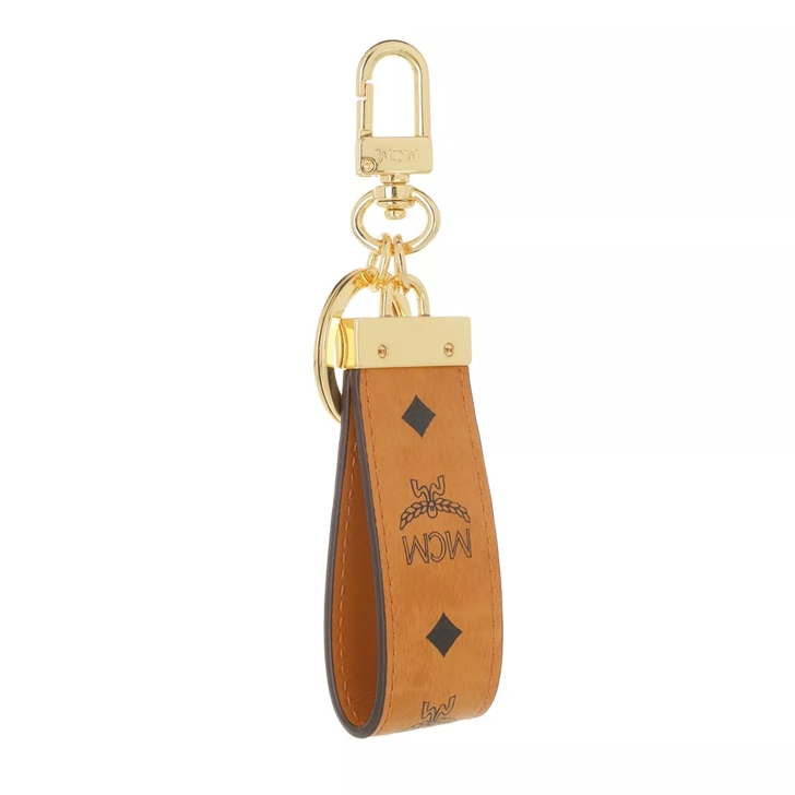 MCM Aren Visetos Key Holder Cognac Keyring