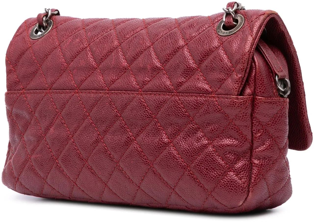 Thumbnail - Chanel Hobo Bags - Medium Quilted Caviar Easy Flap - Gr. unisize - in Rot - für Damen