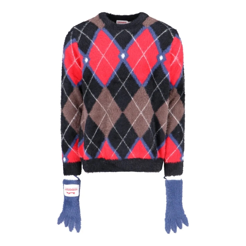 CHARLES JEFFREY LOVER BOY Pull Fluffy Gloves Sweater In Multicolor Nylon Diamond  Multicolor