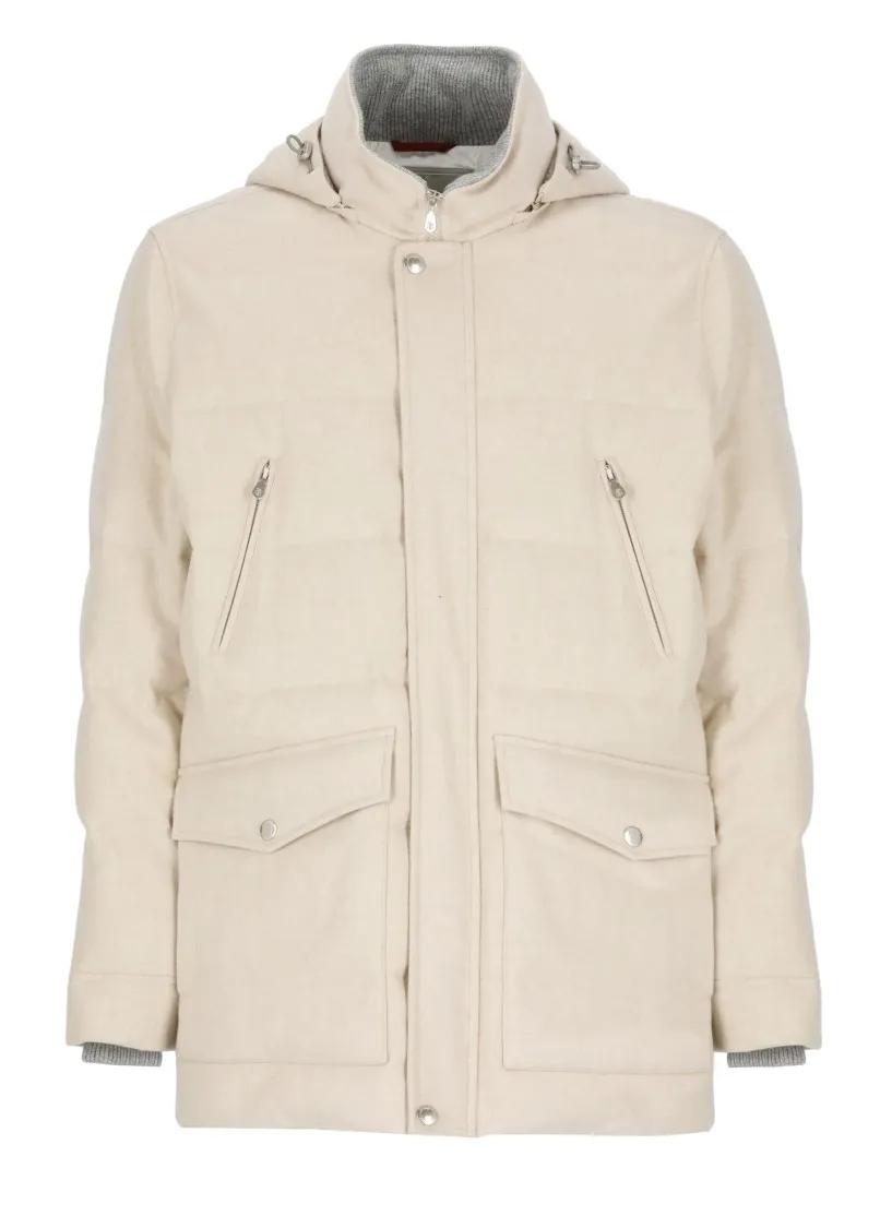 Brunello Cucinelli - Wool Down Jacket - Größe L - beige