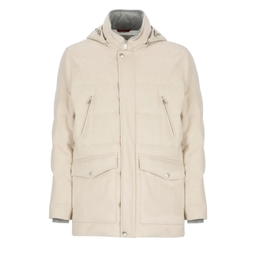 Brunello Cucinelli Wool Down Jacket Neutrals Daunenjacken