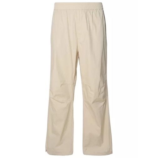 Burberry Beige Cotton Blend Trousers Neutrals 
