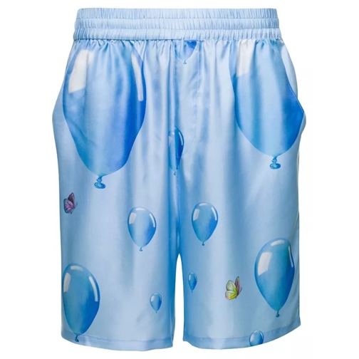 3.Paradis Light-Blue Shorts With Balloon Print All-Over In P Blue Pantaloncini