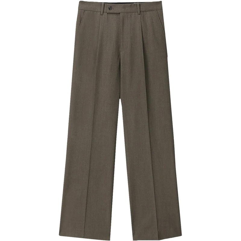 Tony Wack  Pantalone Pleated Melange Wool Hazelnut mehrfarbig