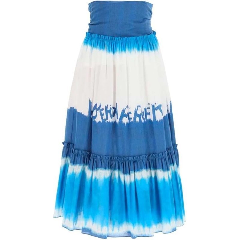 Alberta Ferretti Midirock Tie Dye Midi Skirt Blue