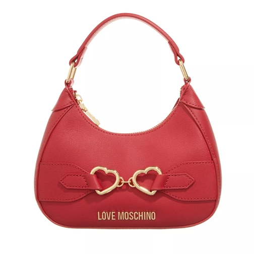 Love Moschino Double Heart Mini Hobo Red Hobo Bag