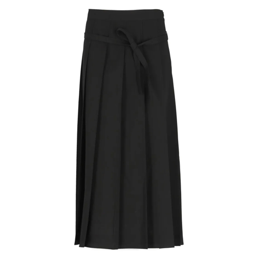 Fabiana Filippi Black Wool Skirt Black Midi-Röcke