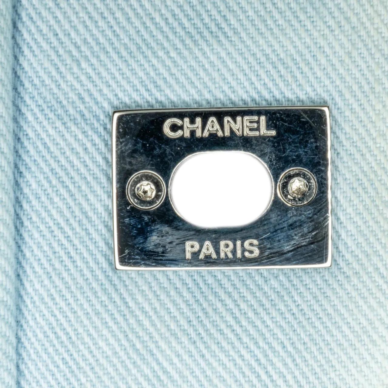 Chanel Hobo bags 2010-2011 Small Denim Canebiers Net Flap in blauw