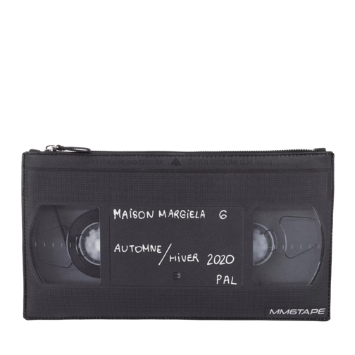 MM6 Maison Margiela VHS Print Clutch Black Aftonväska med spänne
