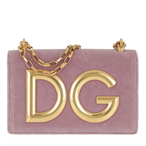 Dolce&Gabbana DG Girls Crossbody Bag Velvet Malva/Rosa Poudre Satchel