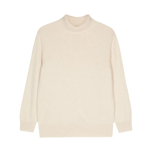 Malo Pull Ecru Cashmere Turtleneck Sweater Neutrals