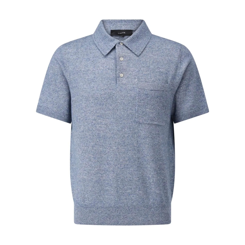 Vince  Strick-Polo mit Kaschmir Blau
