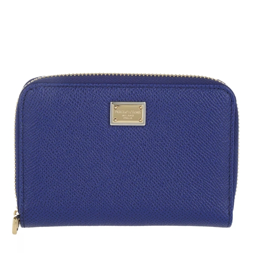 Dolce&Gabbana Portafoglio Zip Around Vitello Structured Dauphine Blu 2 Zip-Around Wallet