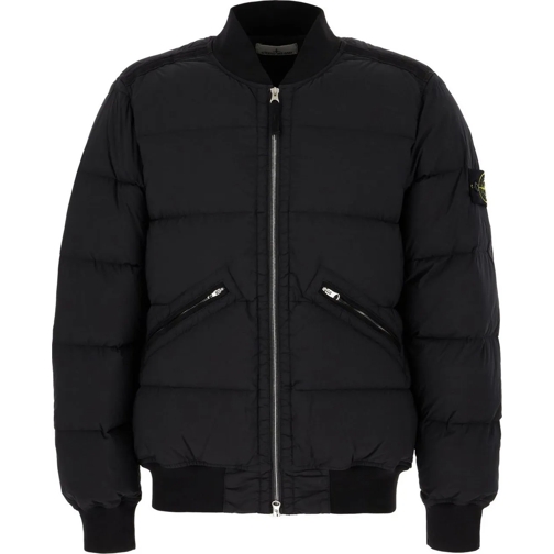 Stone Island Daunenjacken Stone Island Black stretch nylon down jacket schwarz