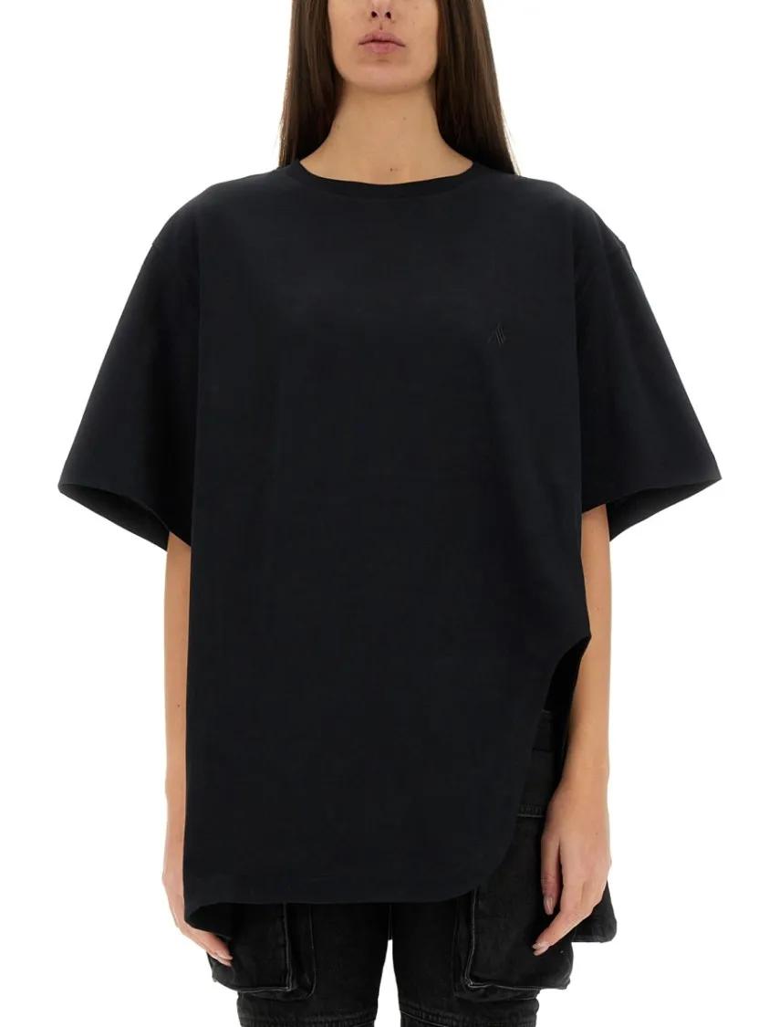 Thumbnail - The Attico - Cotton T-Shirt - Größe 42 - schwarz
