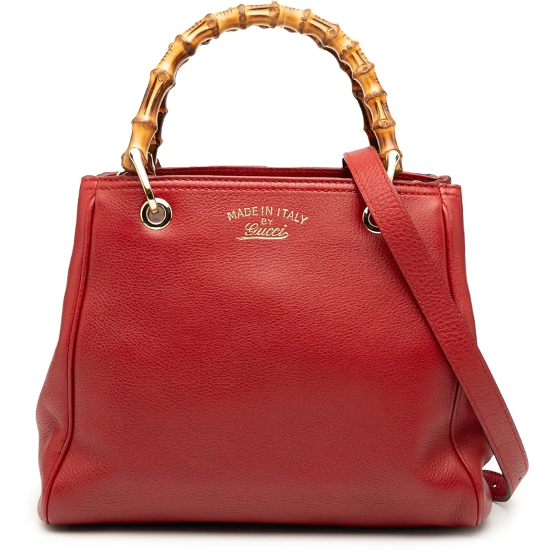 Gucci Sac à bandoulière Small Calfskin Bamboo Shopper Satchel rot